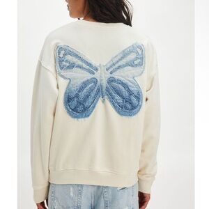 Tricia Fix Indigo Butterfly Crewneck Sweatshirt